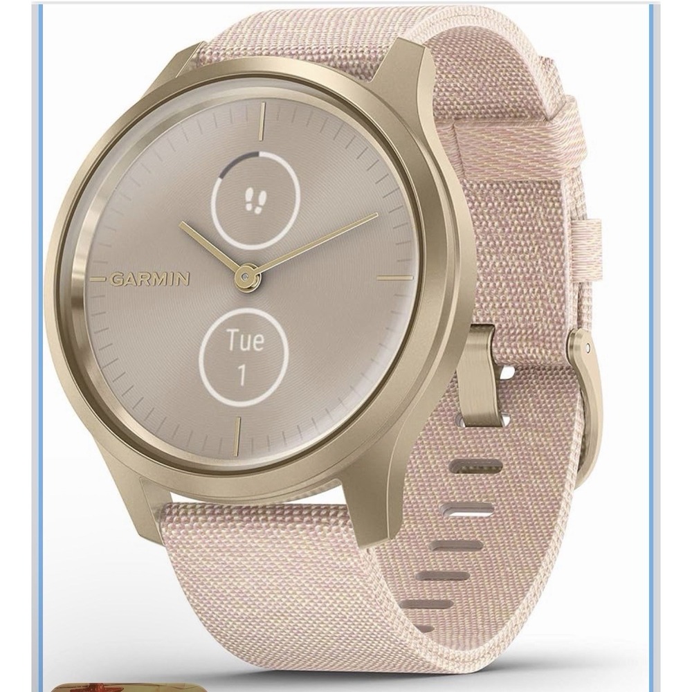 NIB Garmin Vivomove Hybrid Smartwatch Analog Digital Touchscreen Rose Gold